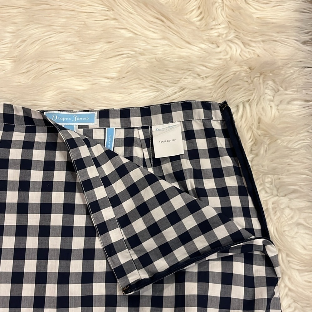 Draper James ‘Dolly’ gingham checked ruffled mini skirt cotton poplin 10 - Picture 7 of 9